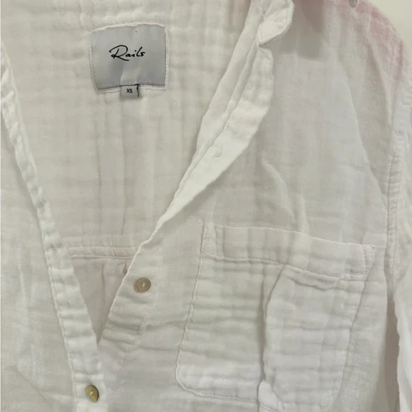 Rails Ellis Button-Down Shirt | White | Women’s XS - Picture 6 of 8